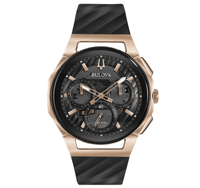 RELOJ BULOVA CURV TIT RUBB STRAP BK