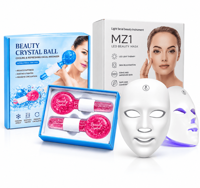 Combo Esferas de Frío para el Rostro + Máscara LED MZ1